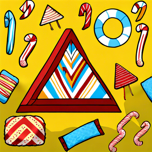 yellow, pillow, kettle, candy cane, meteor, bridge, kite, pyramid, rug, kiwi